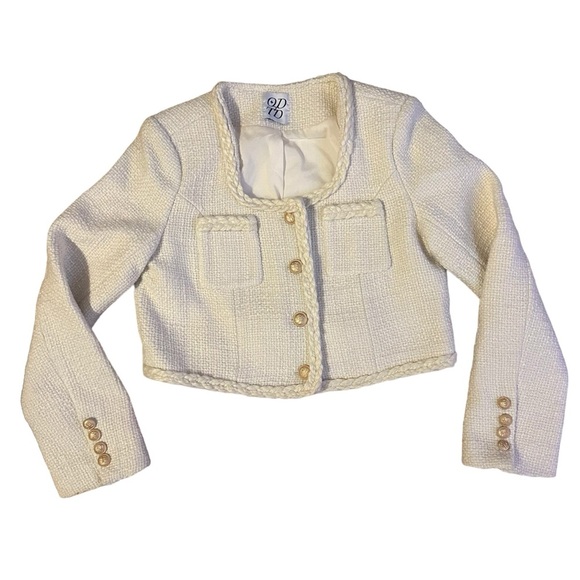 ODTD Cream Cropped Blazer Size Medium - Picture 2 of 7